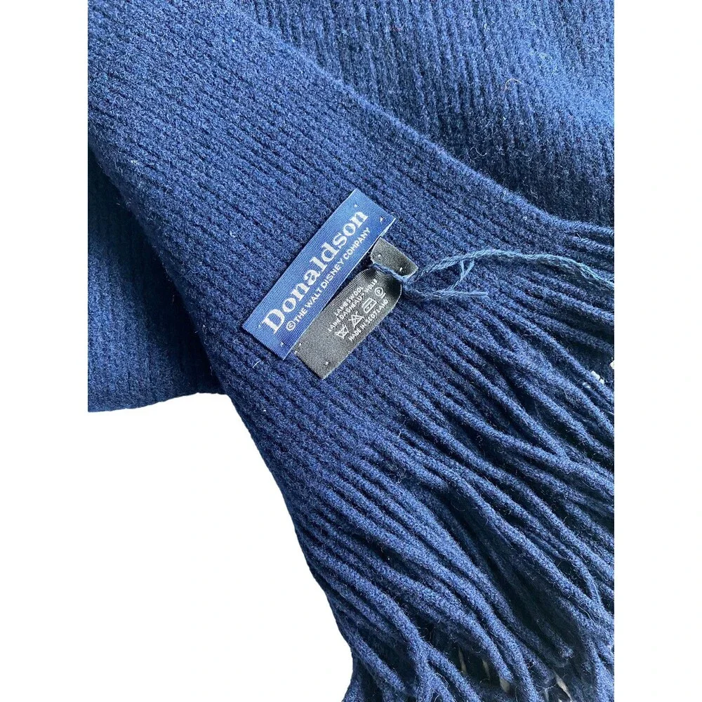 Vintage Donaldson Walt Disney Company‎ Mickey Mouse Lambswool Scarf Navy Blue